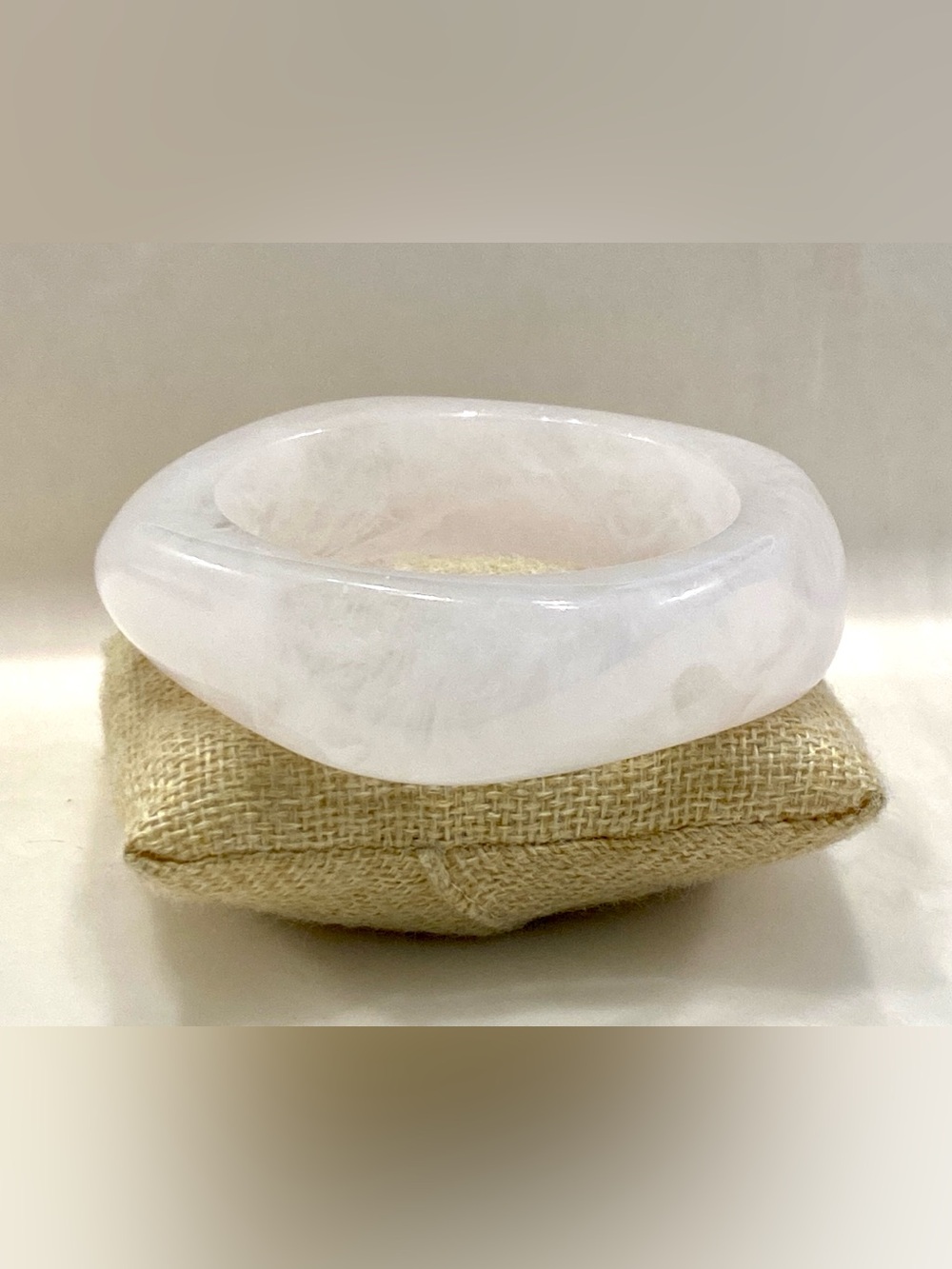 Mod Square Milky White Marbled Resin Bangle Bracelet Chunky Opaque Cloud NWOT